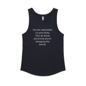 'I'm Not Interested in Your Diet...' Women's Singlet.